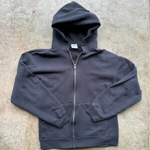 Soffee Vintage Black Blank Zip Up Hoodie